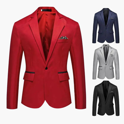 Giacca da uomo moderna monopetto con un bottone per lavoro e occasioni festive – Blazer Slim Fit