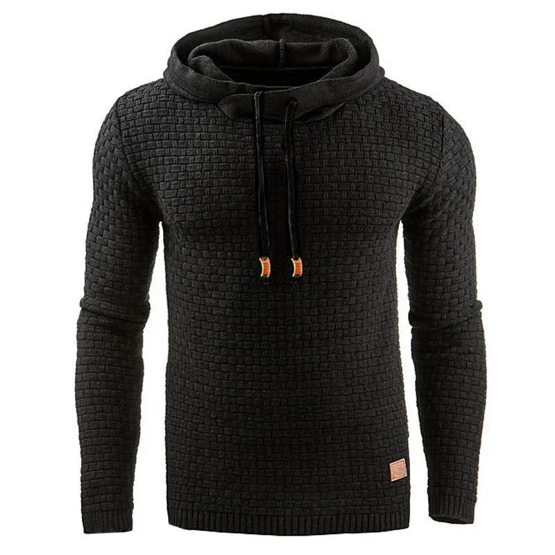 Herren Kapuzenpullover Strick-Optik Strukturmuster