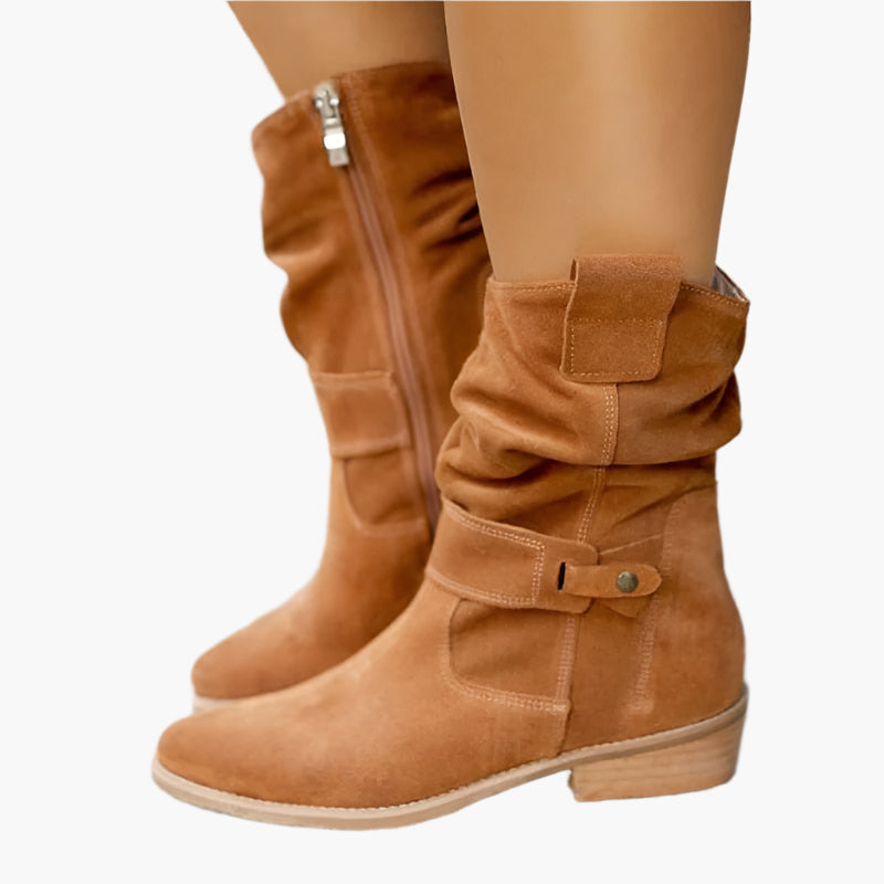 Dames Comfort Enkellaarzen met Rits – Modieuze Vrijetijds- en Dagelijkse Boots