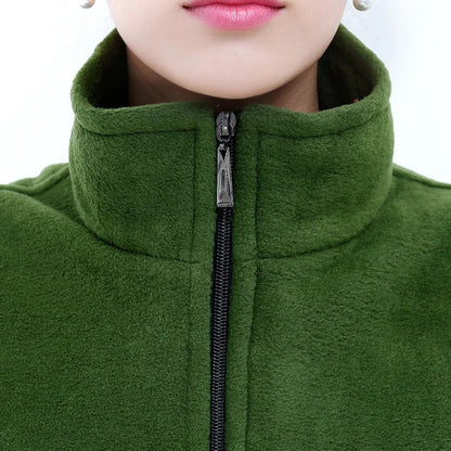 Damen Fleece Weste mit Stehkragen Reißverschluss Violett