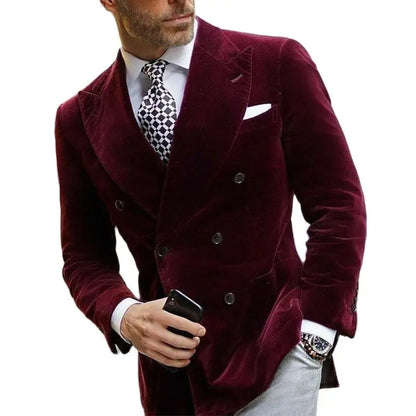 Męska dwurzędowa marynarka w stylu biznesowym i imprezowym – elegancki look na wyjątkowe okazje