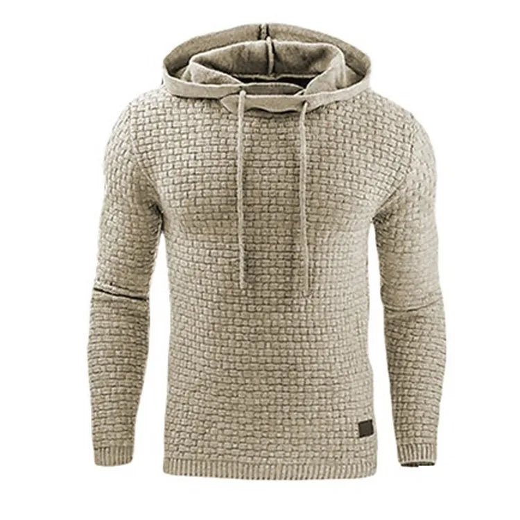Herren Kapuzenpullover Strick-Optik Strukturmuster