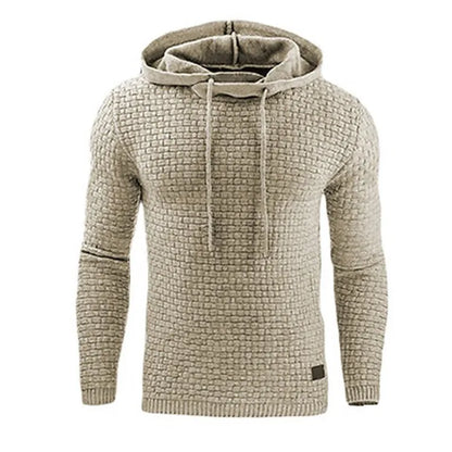 Herren Kapuzenpullover Strick-Optik Strukturmuster