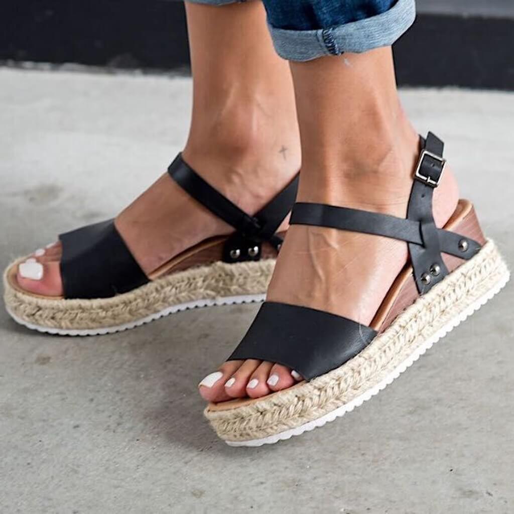 Damen Sommer Plateau Keilsandalen – Modische Espadrille Sandalen für Alltag & Urlaub