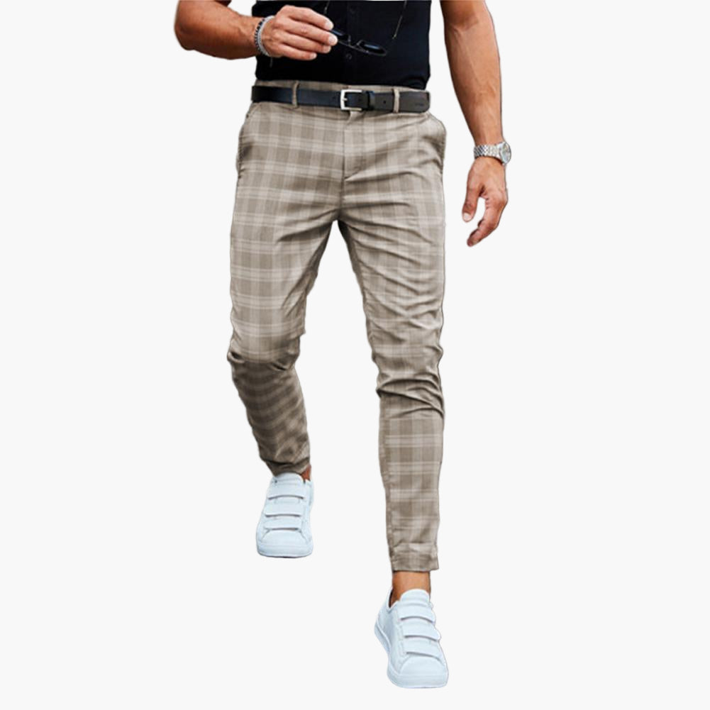 Heren chino broek geruit – Modieuze slim fit stijl voor vrije tijd & dagelijks gebruik