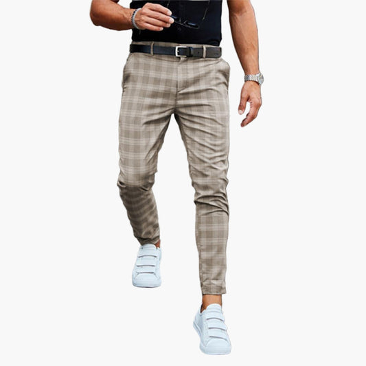 Heren chino broek geruit – Modieuze slim fit stijl voor vrije tijd & dagelijks gebruik