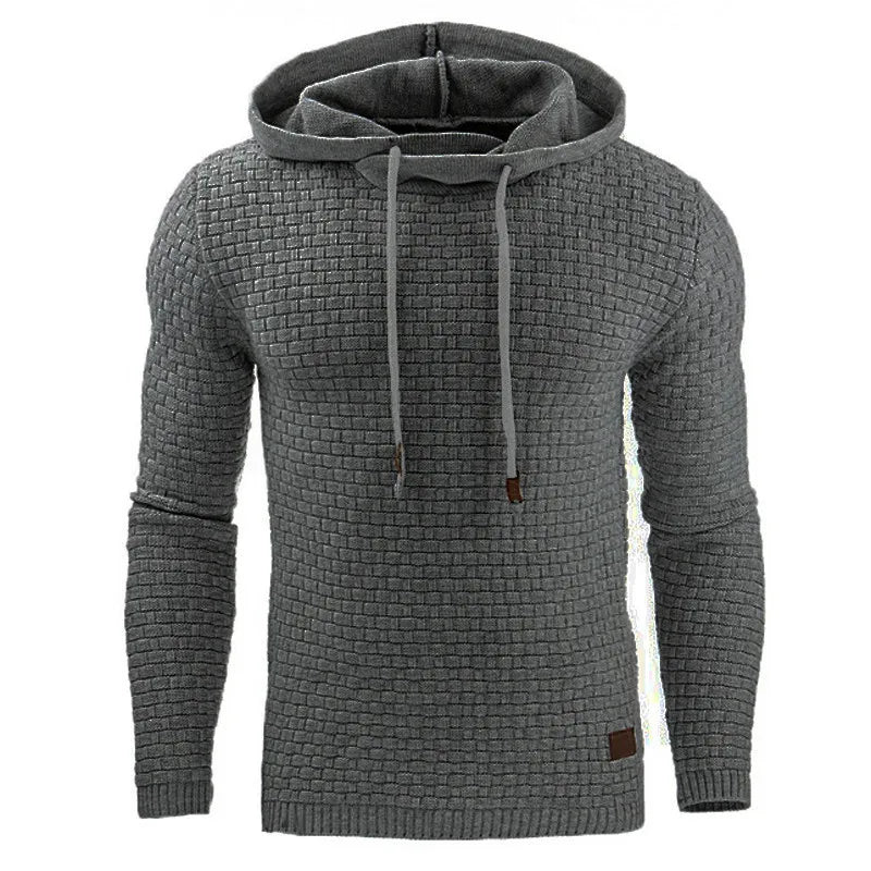 Herren Kapuzenpullover Strick-Optik Strukturmuster