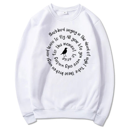 Damen Sweatshirt Rundhals mit Vogel-Print und Spruch