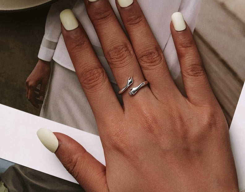Damen Verstellbarer Umarmungsring – Symbol für Liebe und Verbundenheit, Geschenk für Frauen