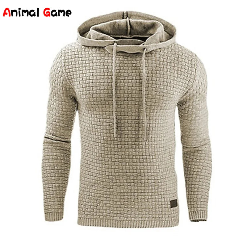 Herren Kapuzenpullover Strick-Optik Strukturmuster