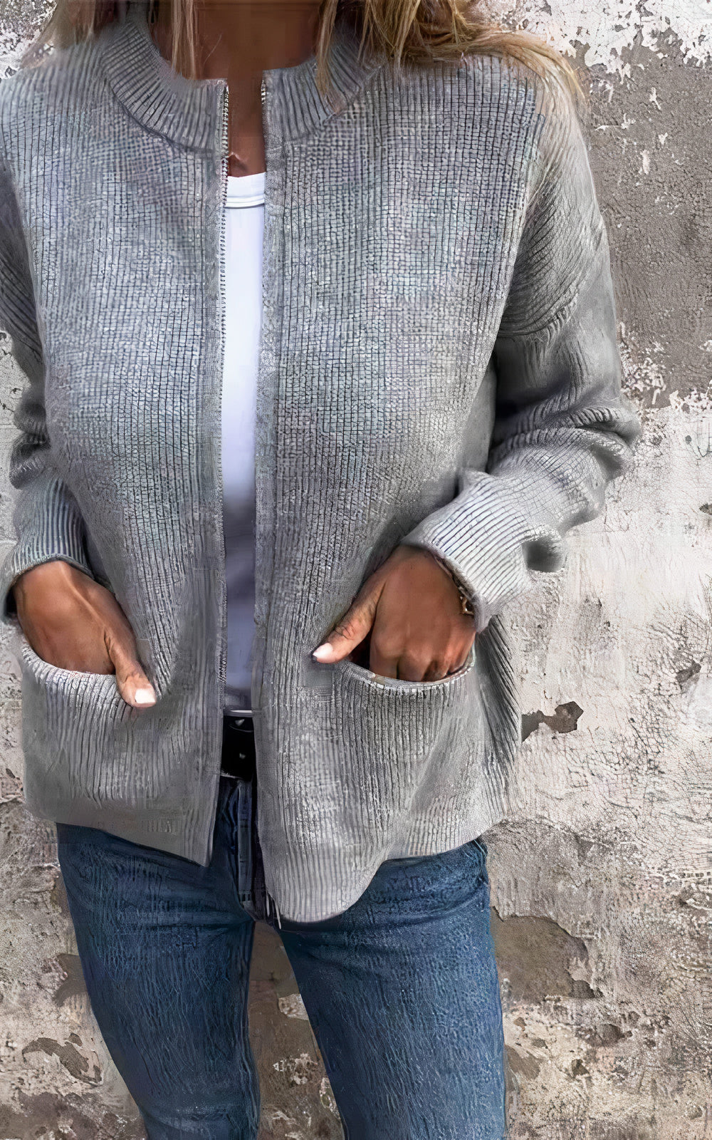 Damski kardigan na zamek – Modny sweter na co dzień i do biura