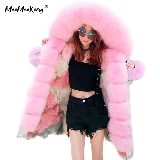 Women's winter parka with removable faux-fur collar and soft lining