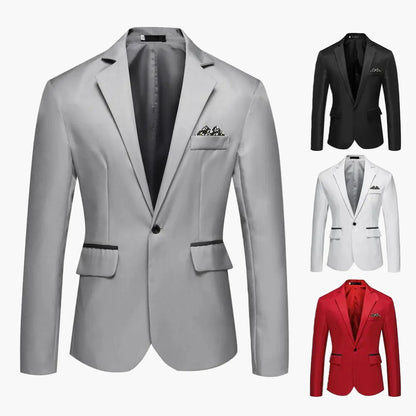 Giacca da uomo moderna monopetto con un bottone per lavoro e occasioni festive – Blazer Slim Fit