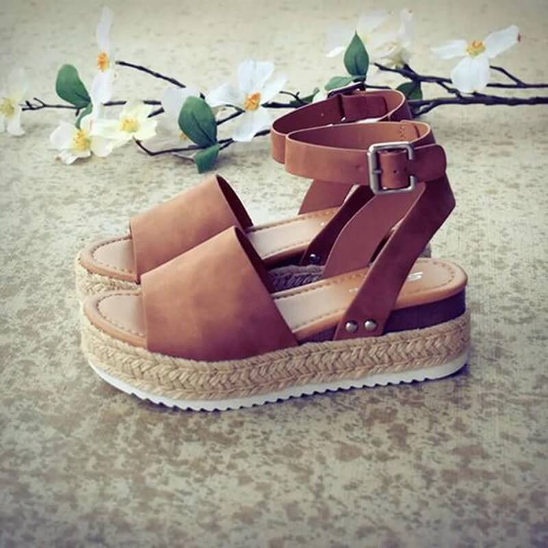 Damen Sommer Plateau Keilsandalen – Modische Espadrille Sandalen für Alltag & Urlaub