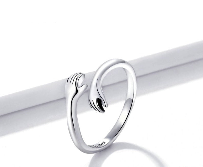 Damen Verstellbarer Umarmungsring – Symbol für Liebe und Verbundenheit, Geschenk für Frauen