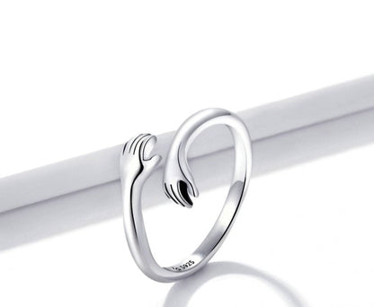Damen Verstellbarer Umarmungsring – Symbol für Liebe und Verbundenheit, Geschenk für Frauen