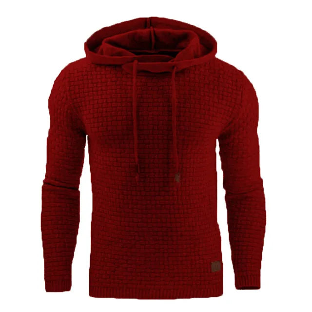Herren Kapuzenpullover Strick-Optik Strukturmuster