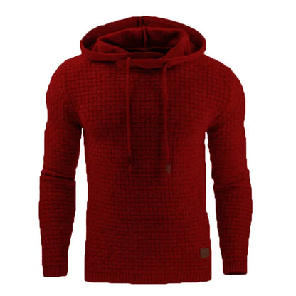 Herren Kapuzenpullover Strick-Optik Strukturmuster