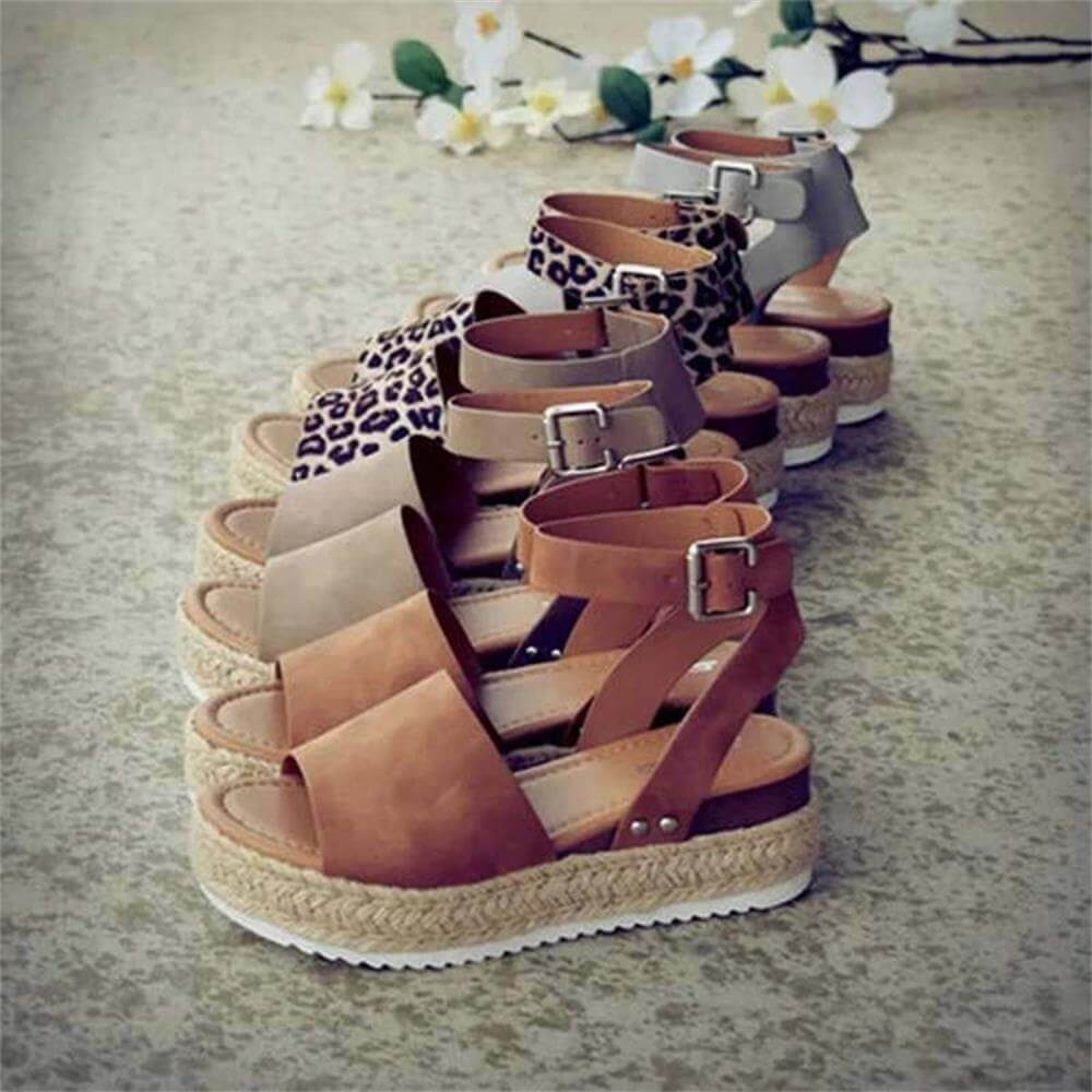 Damen Sommer Plateau Keilsandalen – Modische Espadrille Sandalen für Alltag & Urlaub