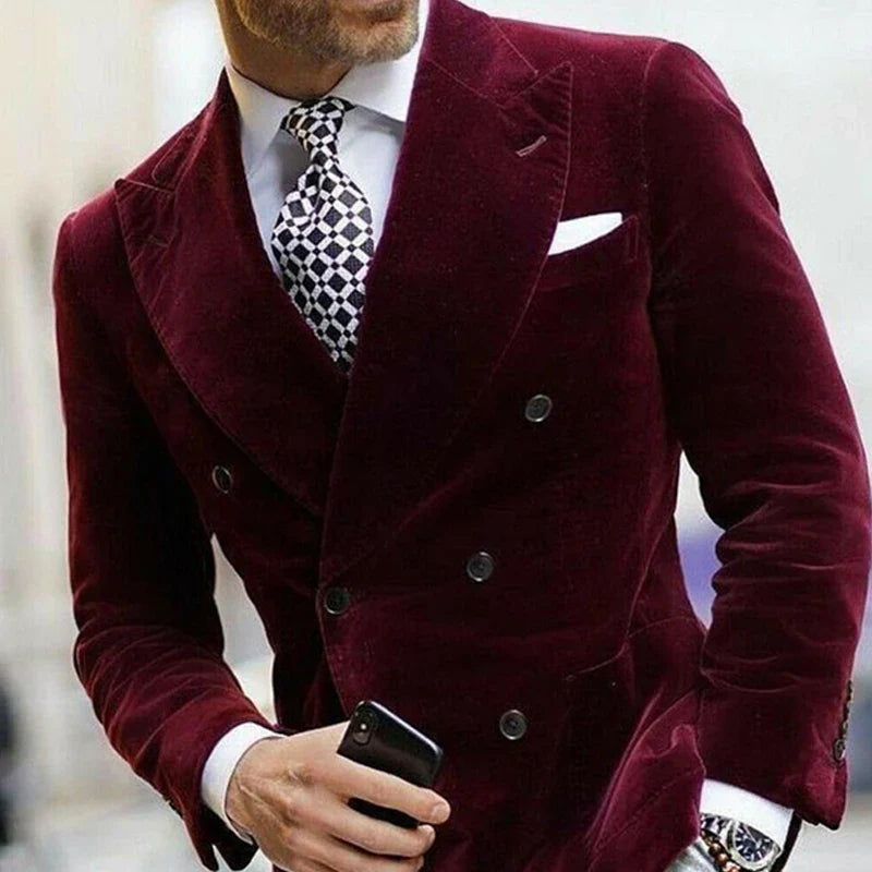 Męska dwurzędowa marynarka w stylu biznesowym i imprezowym – elegancki look na wyjątkowe okazje