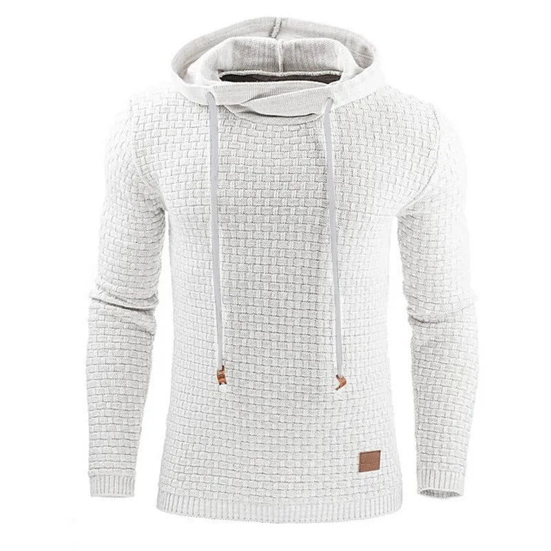 Herren Kapuzenpullover Strick-Optik Strukturmuster