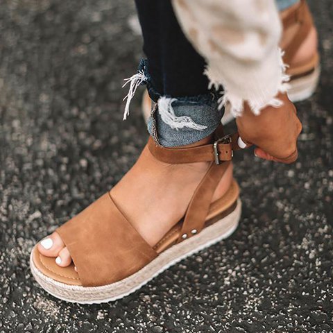 Damen Sommer Plateau Keilsandalen – Modische Espadrille Sandalen für Alltag & Urlaub