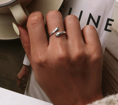 Damen Verstellbarer Umarmungsring – Symbol für Liebe und Verbundenheit, Geschenk für Frauen