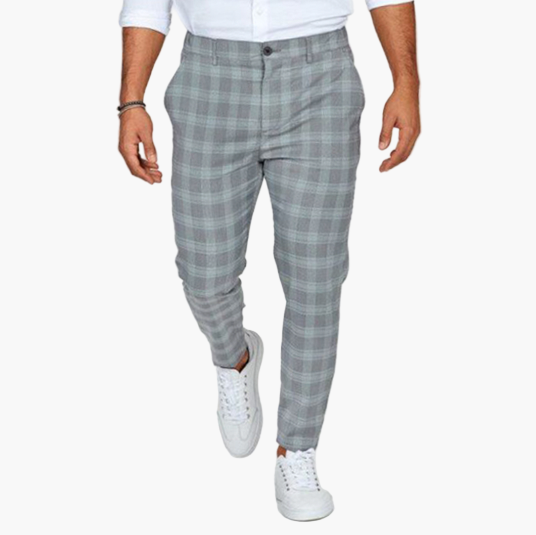 Pantaloni Chino da Uomo Moderni Slim Fit a Quadri – Pantaloni Eleganti per Business e Tempo Libero