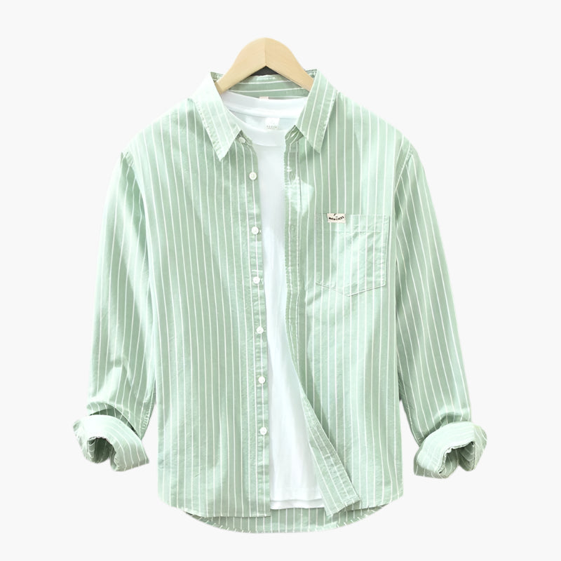 Camicia casual da uomo – Camicia a maniche lunghe a righe in stile casual per tutti i giorni e ufficio