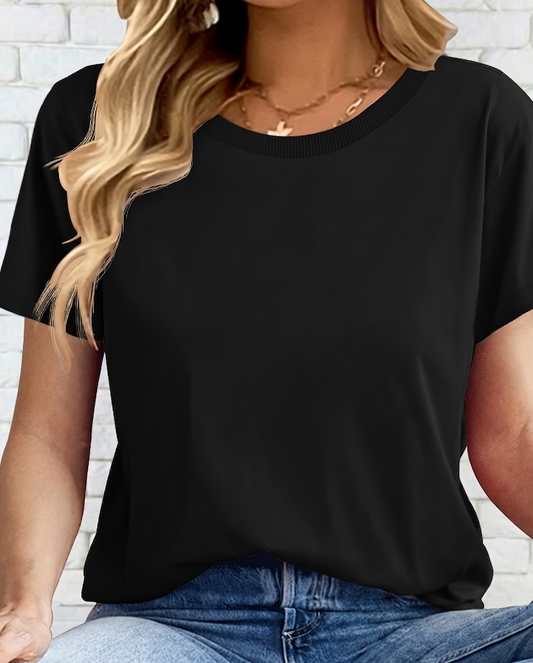 Damen Basic T-Shirt Casual Kurzarm Rundhals für Alltag und Freizeit
