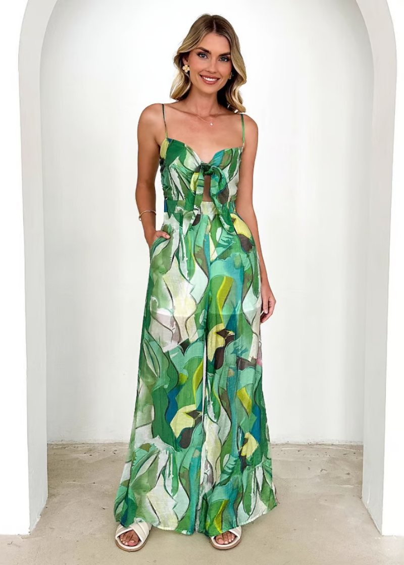 Isadora | Mouwloze jumpsuit voor dames met cut-out en zakken