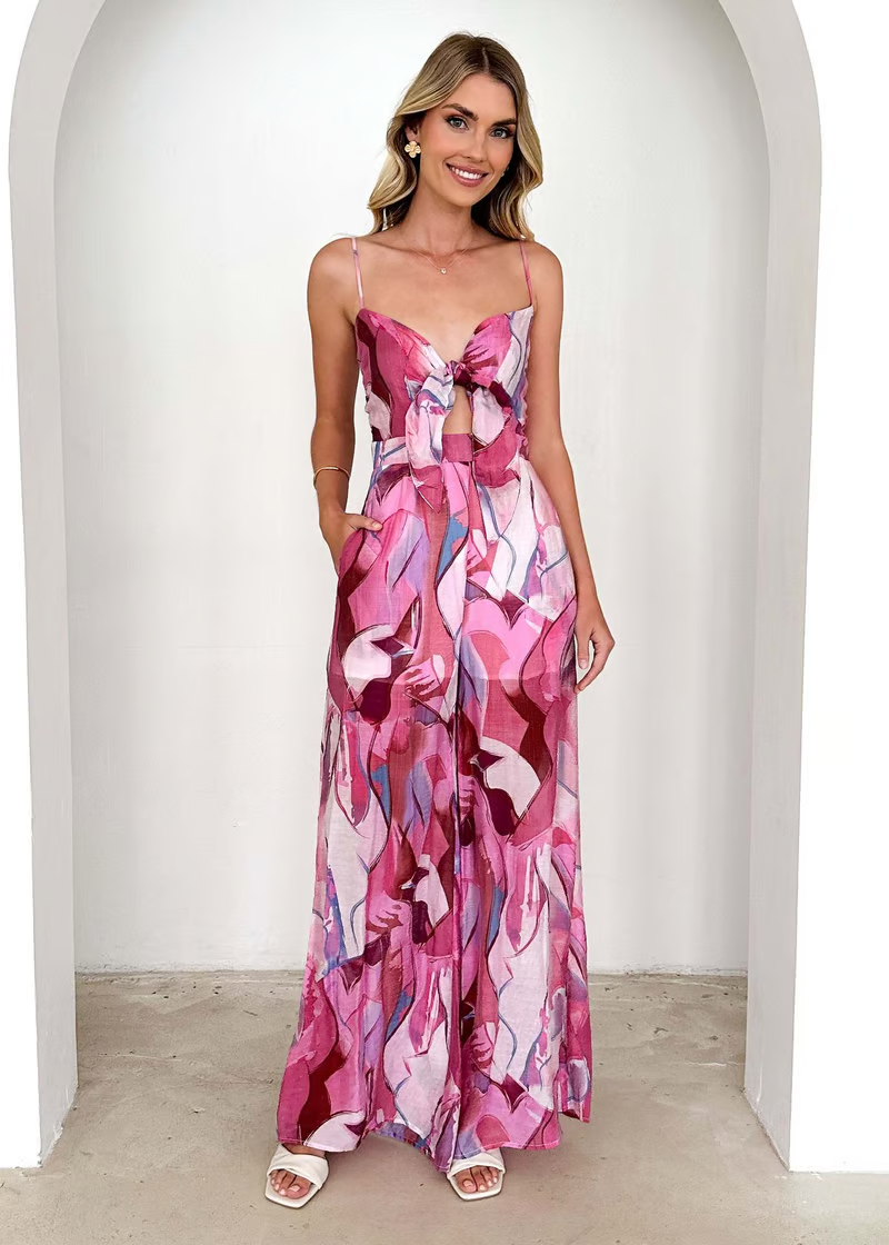 Isadora | Mouwloze jumpsuit voor dames met cut-out en zakken