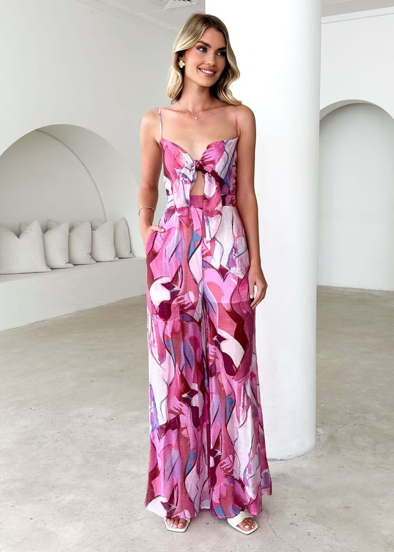 Isadora | Mouwloze jumpsuit voor dames met cut-out en zakken