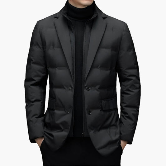 Heren doorgestikte blazer – Moderne business- en vrijetijdsblazer met doorgestikte details voor herfst en winter