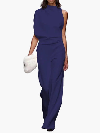 Dam Jumpsuit Elegant Minimalistisk – Ärmellös, Vida Ben, Kontor & Evenemang