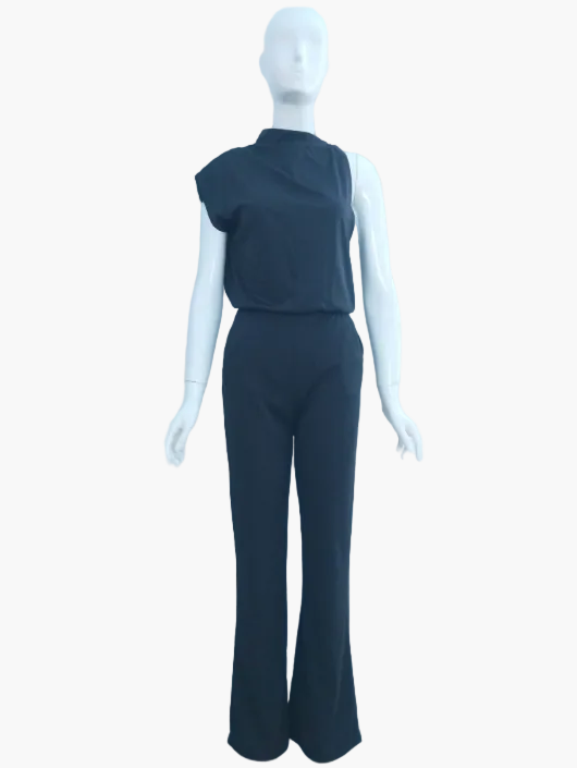Dam Jumpsuit Elegant Minimalistisk – Ärmellös, Vida Ben, Kontor & Evenemang