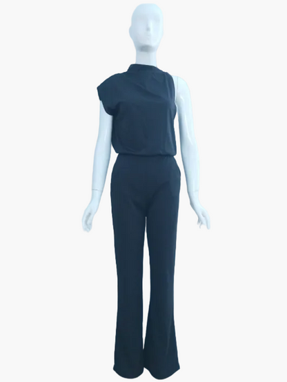 Dam Jumpsuit Elegant Minimalistisk – Ärmellös, Vida Ben, Kontor & Evenemang