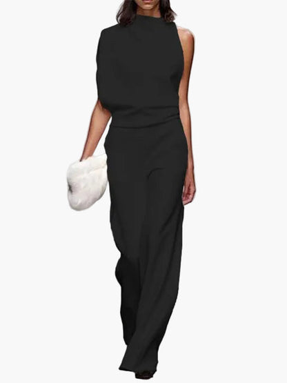 Dam Jumpsuit Elegant Minimalistisk – Ärmellös, Vida Ben, Kontor & Evenemang