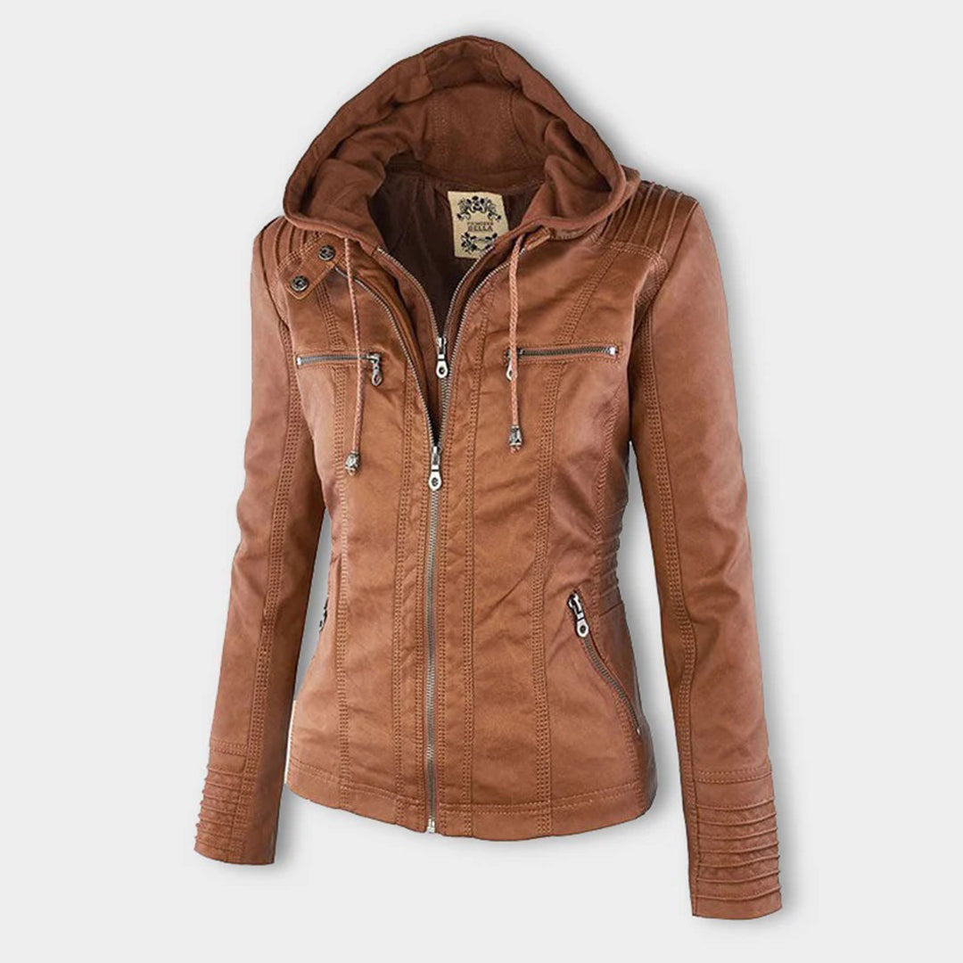 Veste en similicuir pour femme avec capuche – Un incontournable mode pour le quotidien et les loisirs