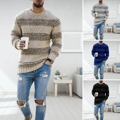 Herre Strikkegenser i Norsk Stil – Varm Fritidgenser for Stilfulle Vinterantrekk