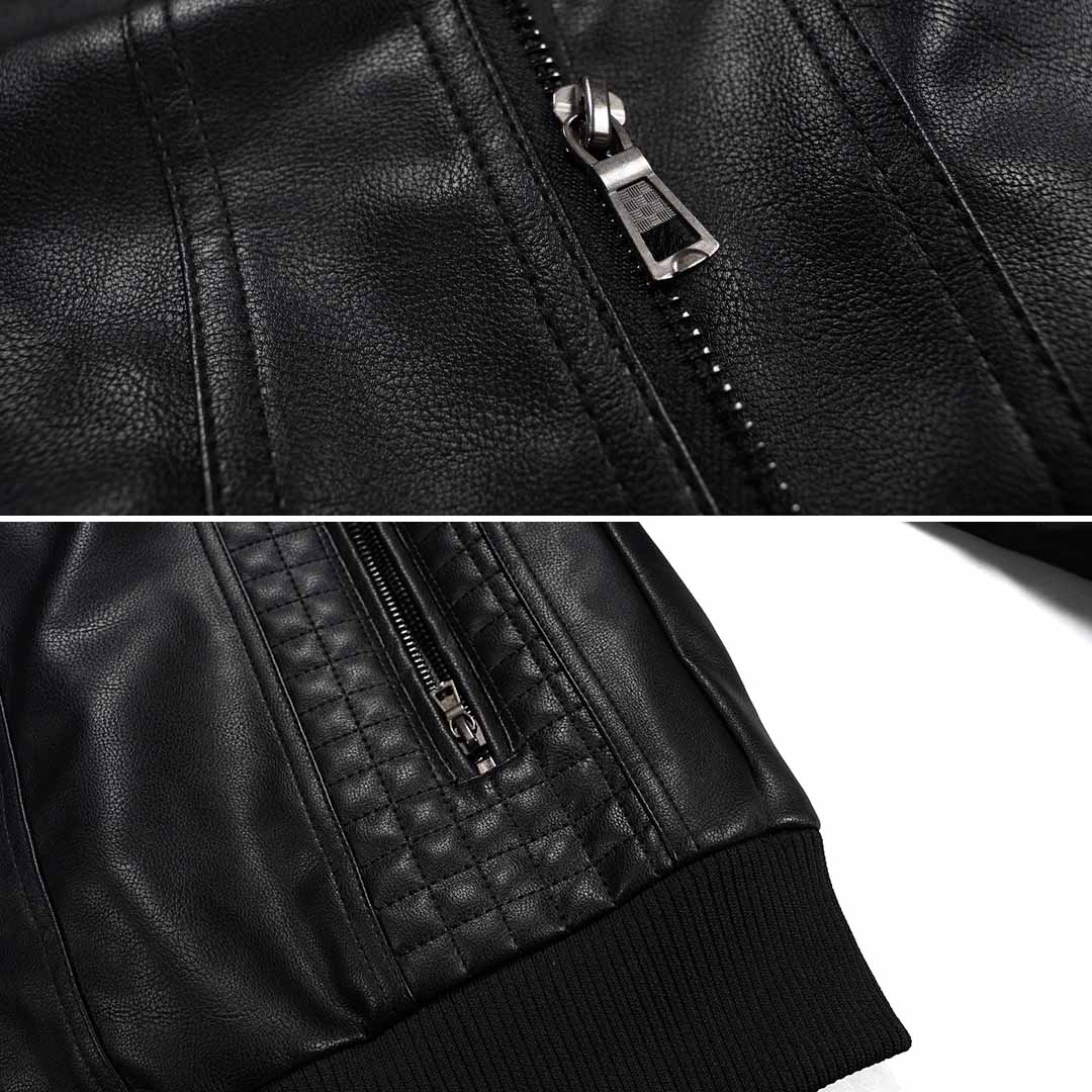 Giacca in pelle sintetica da uomo Urban Streetwear con cappuccio staccabile – Design moderno per tutti i giorni e tempo libero