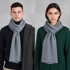 Lange gebreide unisex sjaal met ribstructuur