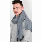 Lange gebreide unisex sjaal met ribstructuur