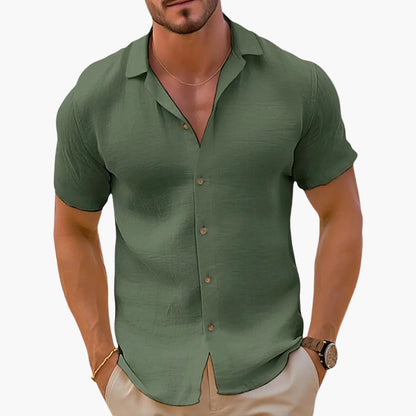 Camisa de verano casual para hombre de manga corta – Estilo urbano elegante para la playa
