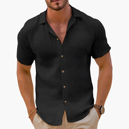 Camisa de verano casual para hombre de manga corta – Estilo urbano elegante para la playa
