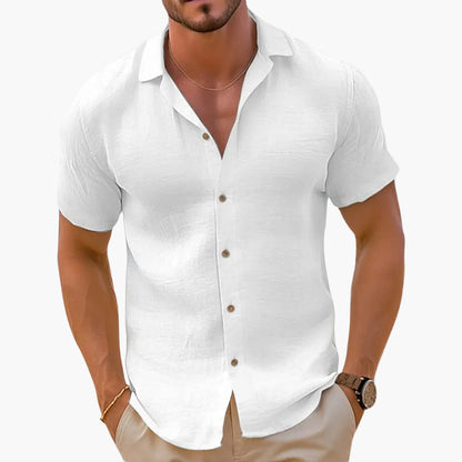 Camisa de verano casual para hombre de manga corta – Estilo urbano elegante para la playa