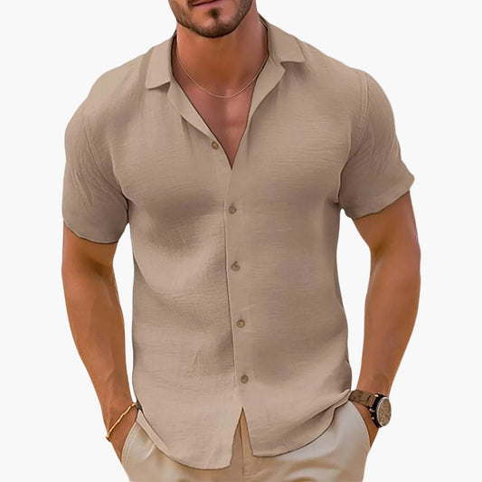 Camicia estiva casual da uomo a maniche corte – Stile urbano elegante da spiaggia