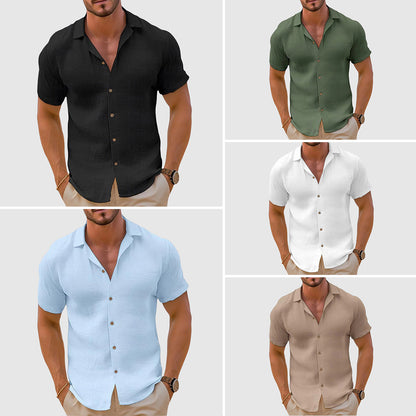 Camisa de verano casual para hombre de manga corta – Estilo urbano elegante para la playa