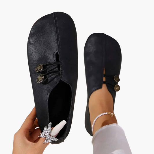 Damen Bequeme Ballerinas mit Knopfverschluss – Alltag & Reisen, Orthopädischer Komfort