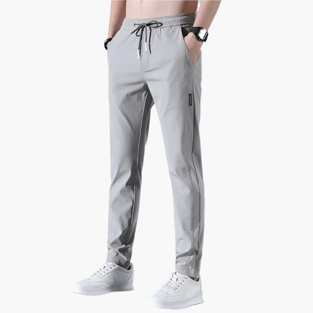 Herr Joggingbyxor slim fit – Sportiga fritidsbyxor med elastisk midja och dragsko